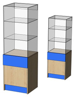 Витрина А2/5 500х450х1600 мм