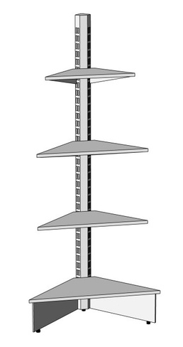 Стеллаж металлический внешний угол 600х600х1950 мм