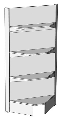 Стеллаж металлический внутренний угол 700х700х1950 мм