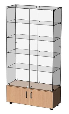 Стеклянная витрина ВС-1000т 1000х420х1965 мм
