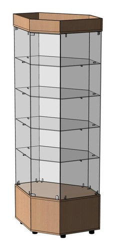 Стеклянная витрина ВУ-5 630х630х2076 мм