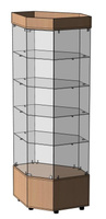 Стеклянная витрина ВУ-5 630х630х2076 мм