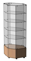 Стеклянная витрина ВУ-4 630х630х1965 мм