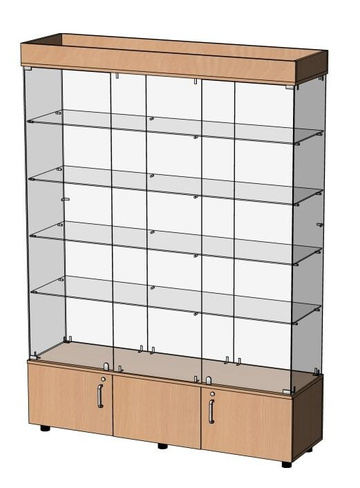 Стеклянная витрина ВСР-1500т 1500х420х2076 мм
