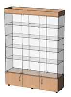 Стеклянная витрина ВСР-1500т 1500х420х2076 мм