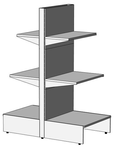 Стеллаж торговый 2-х сторонний 600х1100х1450 мм