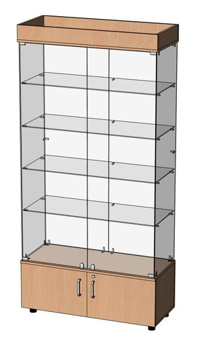 Стеклянная витрина ВСР-1000т 1000х420х2076 мм