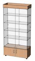 Стеклянная витрина ВСР-1000т 1000х420х2076 мм