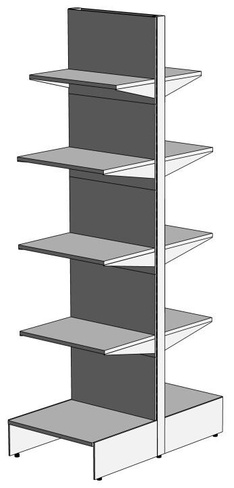 Стеллаж торговый 2-х сторонний 600х1100х2350 мм
