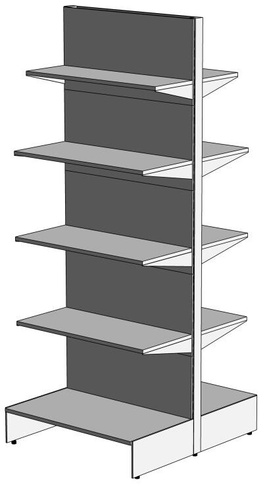 Стеллаж торговый 2-х сторонний 900х1100х2350 мм