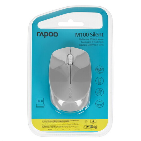 Беспроводная мышь Rapoo M100SilentLightGray