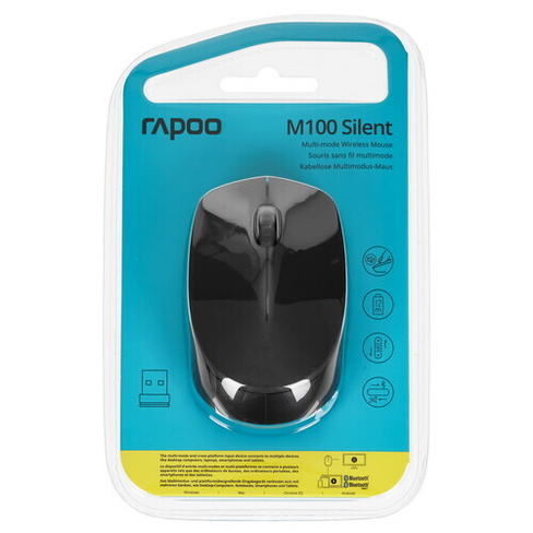 Беспроводная мышь Rapoo M100SilentDarkGray