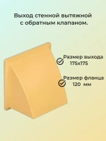 Выход стенной с фланцем d 120 и с обратным клапаном 175х175 мм бежевый габариты упаковки 18х11х18