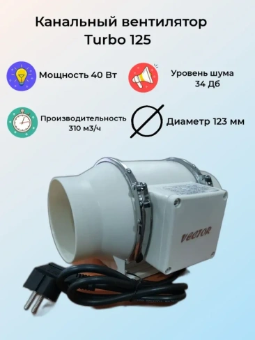 Канальный вентилятор Turbo 125 Vector