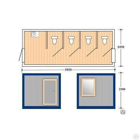 Блок контейнер БК-2 с раковинами и санузлом