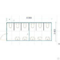 Блок-контейнер сантехнический БК-6 с раковинами и санузлом