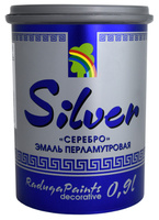 Эмаль декоративная SILVER акриловая, перламутровая, под серебро 0,9л