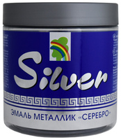 Эмаль декоративная SILVER акриловая, глянцевая, металлик, под серебро 0,45л