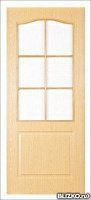 Ламинированные двери «Классик» со стеклом 900 мм, Беленый дуб