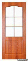 Ламинированная дверь, модель «Классик» со стеклом 800 мм, Миланский орех