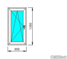 Окно пластиковое трехкамерное Exprof 1300x650 одна створка