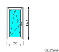 Окно пластиковое трехкамерное Exprof 1300x650 одна створка