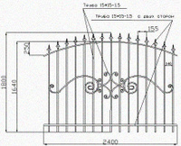 Забор кованый арочный, размеры секции 1800х2400 мм