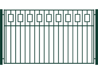 Забор металлический сварной, декор - прямоугольники Зеленый