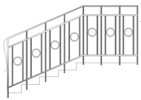 Перила сварные для лестничного марша азминистративного здания