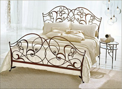 Каркас кровати кованый, двуспальный в стиле Фьюжн, Коричневый