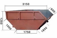 Бункер мусорный, размер 3150*1250 мм, объем 8 м3 Коричневый