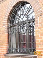 Решетка на арочное окно кованая из витого проката, цвет Серый