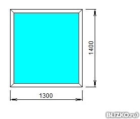 Окно ПВХ двухкамерное Ехрrof 1300x1400 одностворчатое