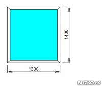 Окно ПВХ двухкамерное Ехрrof 1300x1400 одностворчатое