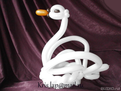 ЛЕБЕДЬ из ШАРИКА Balloon Swan como hacer un cisne con globos largos @romashkaclown