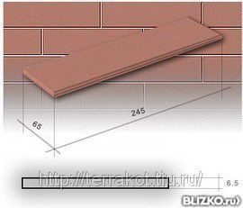 Плитка клинкерная для печей CERRAD Красная гладкая 245x65x6,5