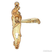 Дверная ручка на планке RIZO GOLD (PS) матовое золото проходная