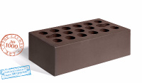 Кирпич керамический облицовочный Керма полуторный шоколад гладкий 250х120х88 мм