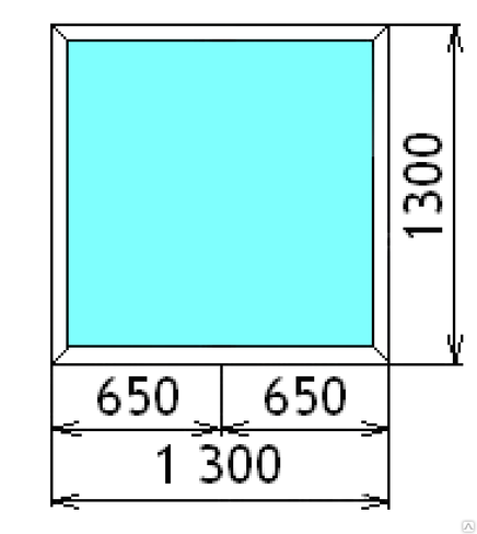 Пластиковое окно одностворчатое Grain 1300х1300 однокамерное под ключ