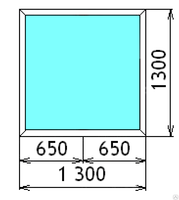 Пластиковое окно одностворчатое REHAU 1300х1300 однокамерное