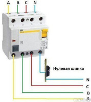 Установка 4-х полюсного УЗО