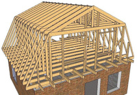 Мансардная крыша с фронтоном