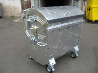 Евроконтейнер для мусора металлический из оцинкованной стали 1100 литров