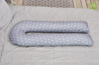 Подушка для беременных на все тело форма U Рисунок на сером Детский сон