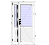 Пластиковая дверь 1150*2000