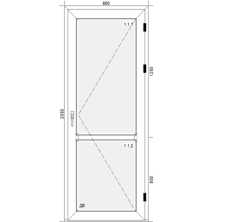 Балконная дверь 850*2050