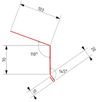 Карнизная планка для металлочерепицы 103x70x20-2000 ммPURAL MATT BT