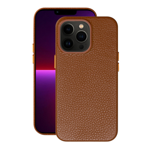 Чехол Deppa leather case для apple iphone 13 pro, коричневый