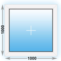 Пластиковое окно KBE GUT 1000х1000 одностворчатое трехкамерное