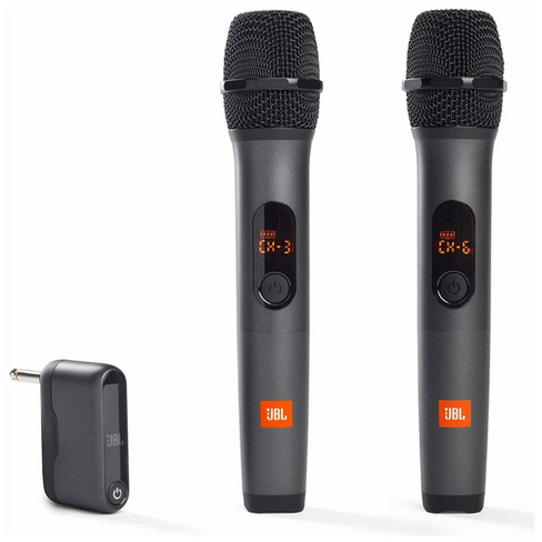 Микрофон проводной JBL Wireless Microphone Set, комплектация: микрофон, разъем: jack 6.3 mm, черный, 2 шт Jbl